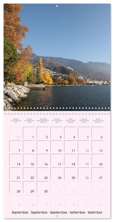 Produktbild: Evasion &agrave; Montreux (Calendrier mural carr&eacute; 2026 30x30 cm) Calendrier double avec une page pour vos prises de notes