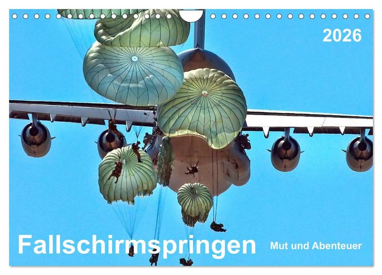 Produktbild: Fallschirmspringen - Mut und Abenteuer (Wandkalender 2026 DIN A4 quer), CALVENDO Monatskalender