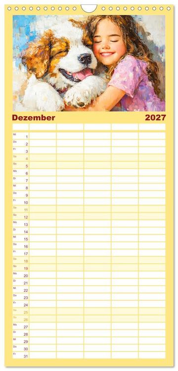 Produktbild: Familienplaner 2027 - Mensch und Hund. Herzensverbindungen mit 5 Spalten (Wandkalender, 21 x 45 cm) CALVENDO