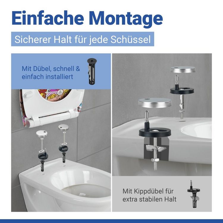Produktbild: WC Sitz Mod. Pop-Art, Toilettendeckel mit Motiv und Absenkautomatik