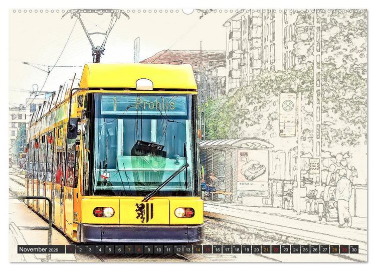 Produktbild: Stra&szlig;enbahn Faszination (Wandkalender 2026 DIN A2 quer), CALVENDO Monatskalender