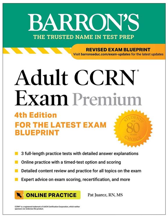 Produktbild: Adult Ccrn Exam Premium, Fourth Edition: Study Guide for the Latest Exam Blueprint, Includes 3 Practice Tests, Comprehensive Review, and Online Study