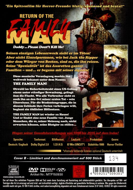 Produktbild: Die R&uuml;ckkehr des Family Man - Cover B - Limited Horror Classics auf 500 St&uuml;ck