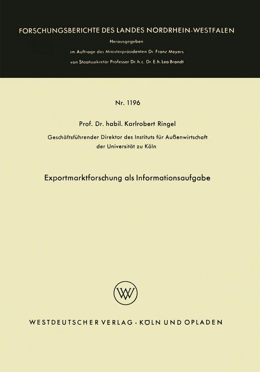Produktbild: Exportmarktforschung als Informationsaufgabe