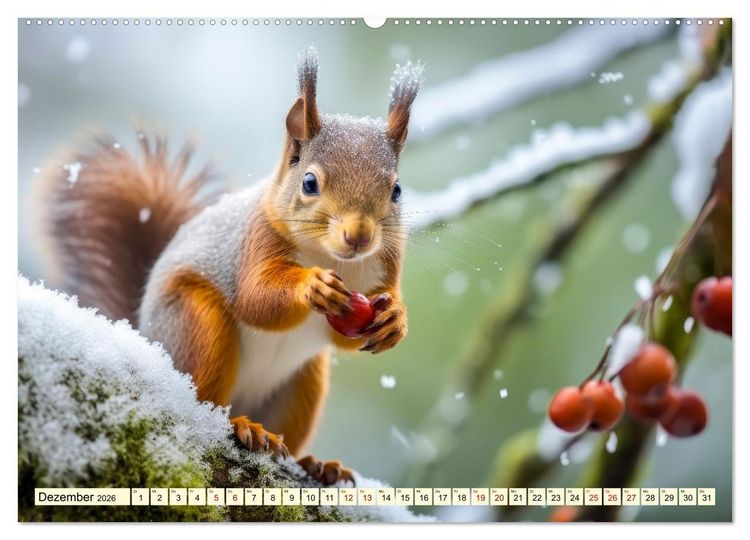 Produktbild: Eichh&ouml;rnchen - tollk&uuml;hne Kletterer (Wandkalender 2026 DIN A2 quer), CALVENDO Monatskalender