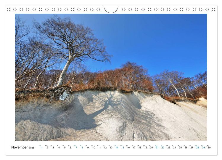 Produktbild: Kreidefelsen Insel R&uuml;gen - Sonne, Wind und Ostsee (Wandkalender 2026 DIN A4 quer), CALVENDO Monatskalender
