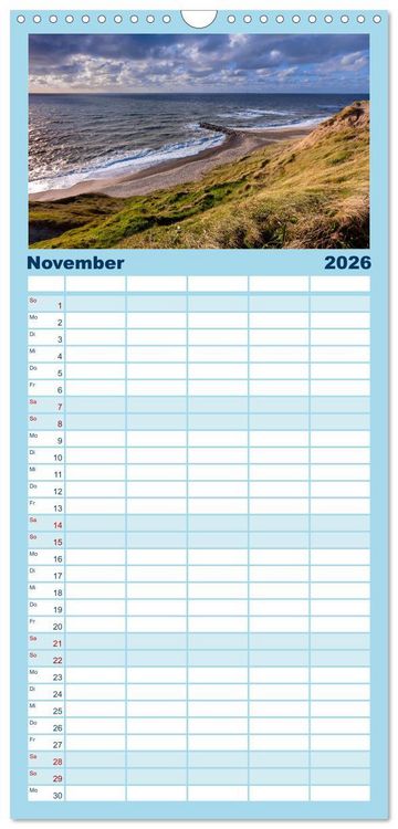 Produktbild: Familienplaner 2026 - D&auml;nemarks Nordseezauber mit 5 Spalten (Wandkalender, 21 x 45 cm) CALVENDO
