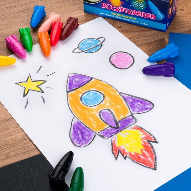 Produktbild: JOLLY Rocketkreiden, Raketen Wachsmalstifte, 12er Set