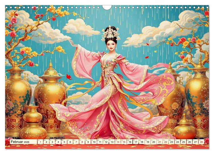 Produktbild: Rhythmus der chinesischen Anmut (Wandkalender 2026 DIN A3 quer), CALVENDO Monatskalender