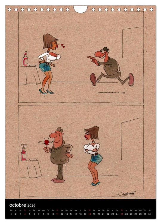 Produktbild: Humour et Vin (Calendrier mural 2026 DIN A4 horizontal), CALVENDO calendrier mensuel