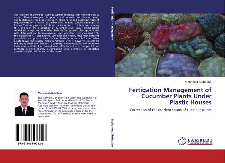 Produktbild: Fertigation Management of Cucumber Plants Under Plastic Houses