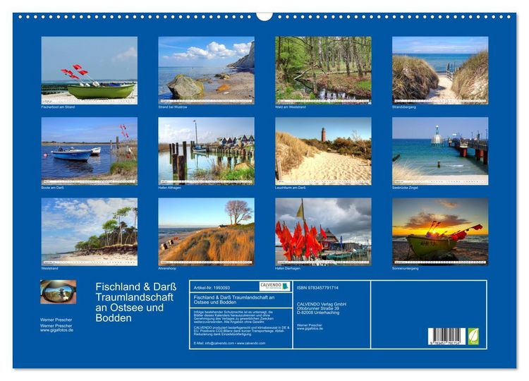Produktbild: Fischland & Dar&szlig; Traumlandschaft an Ostsee und Bodden (Wandkalender 2026 DIN A2 quer), CALVENDO Monatskalender