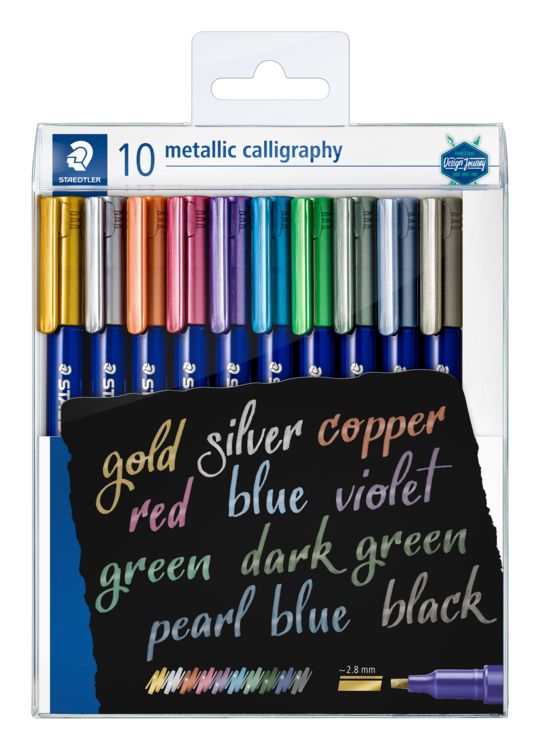 Produktbild: STAEDTLER 8325 Metallic calligraphy, Etui mit 10 sortierten Farben, 8325 TB10