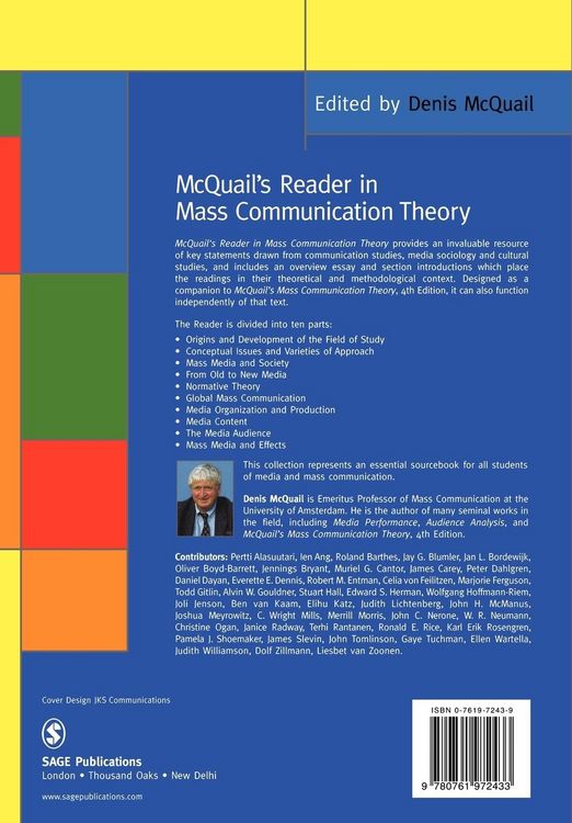 Produktbild: McQuail's Reader in Mass Communication Theory
