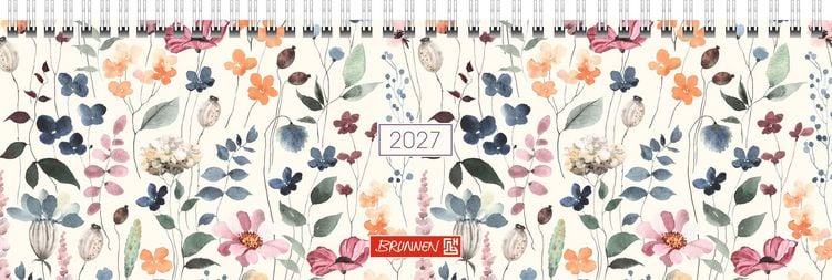 Produktbild: BRUNNEN 1077115017 Querterminbuch Mod. 771 2027 "Watercolour" 326&times;102 mm, Karton