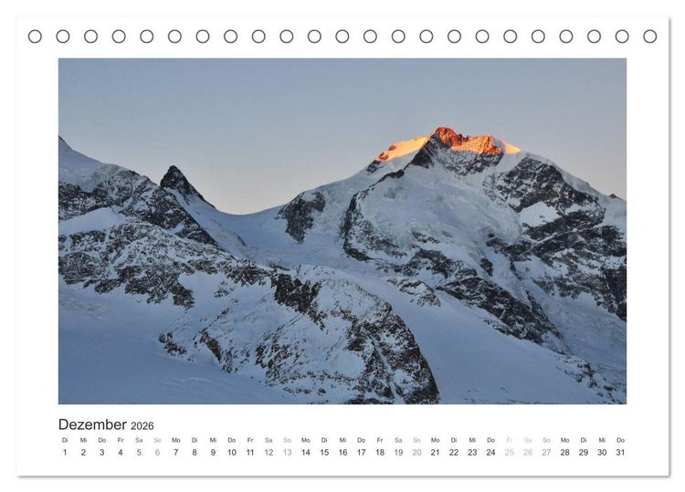 Produktbild: Die sch&ouml;nsten Gipfel der Alpen - Giganten aus Fels und Eis (Tischkalender 2026 DIN A5 quer), CALVENDO Monatskalender