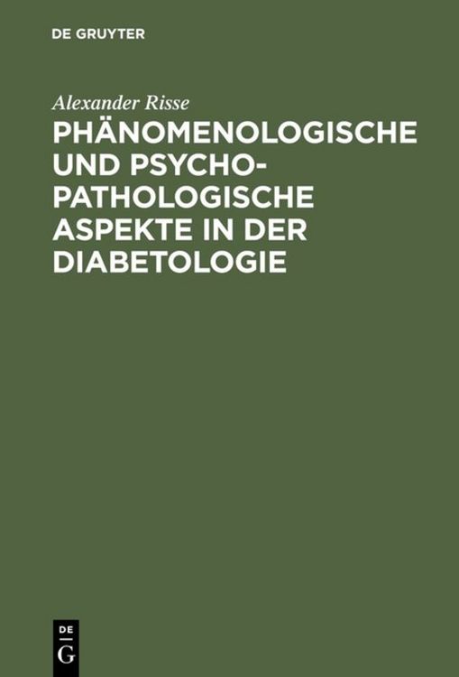 Produktbild: Ph&auml;nomenologische und psychopathologische Aspekte in der Diabetologie