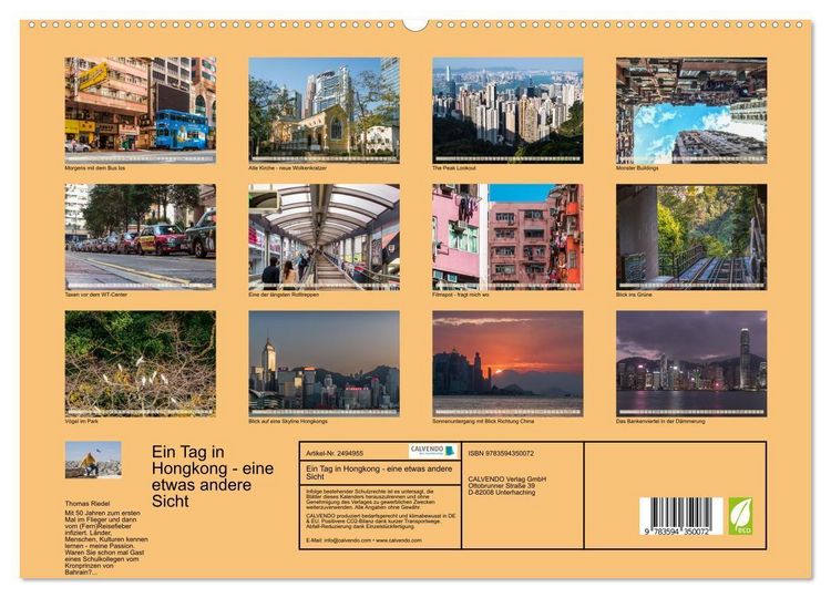 Produktbild: Ein Tag in Hongkong - eine etwas andere Sicht (Wandkalender 2027 DIN A2 quer), CALVENDO Monatskalender