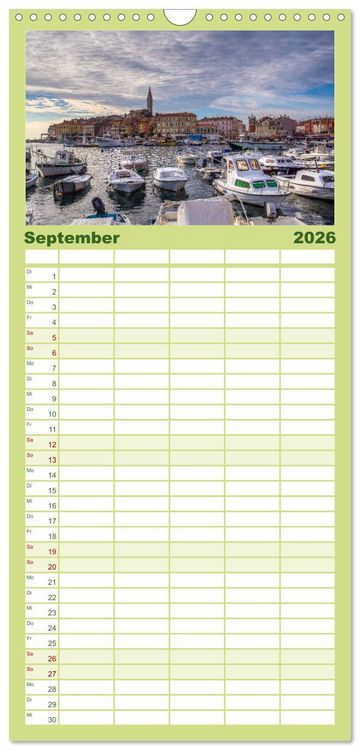 Produktbild: Familienplaner 2026 - Istrien, der Flair des S&uuml;dens mit 5 Spalten (Wandkalender, 21 x 45 cm) CALVENDO