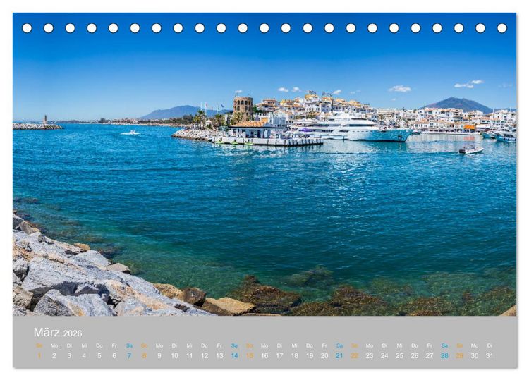 Produktbild: Marbella - andalusische Mittelmeerk&uuml;ste (Tischkalender 2026 DIN A5 quer), CALVENDO Monatskalender