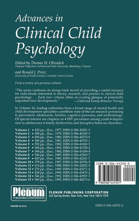 Produktbild: Advances in Clinical Child Psychology