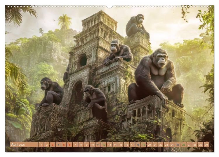 Produktbild: Tiere wollen Spa&szlig; - Humorwerke (hochwertiger Premium Wandkalender 2026 DIN A2 quer), Kunstdruck in Hochglanz