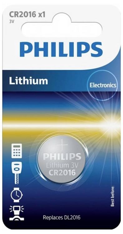 Produktbild: Philips Knopfzelle CR2016 3V 1 St. Lithium Minicells
