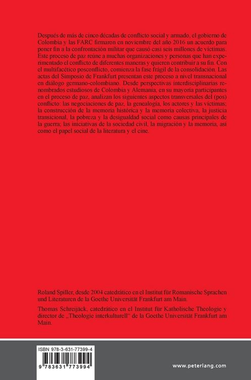 Produktbild: Colombia: memoria hist&oacute;rica, postconflicto y transmigraci&oacute;n