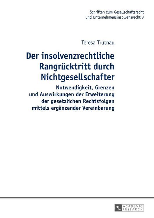 Produktbild: Der insolvenzrechtliche Rangr&uuml;cktritt durch Nichtgesellschafter