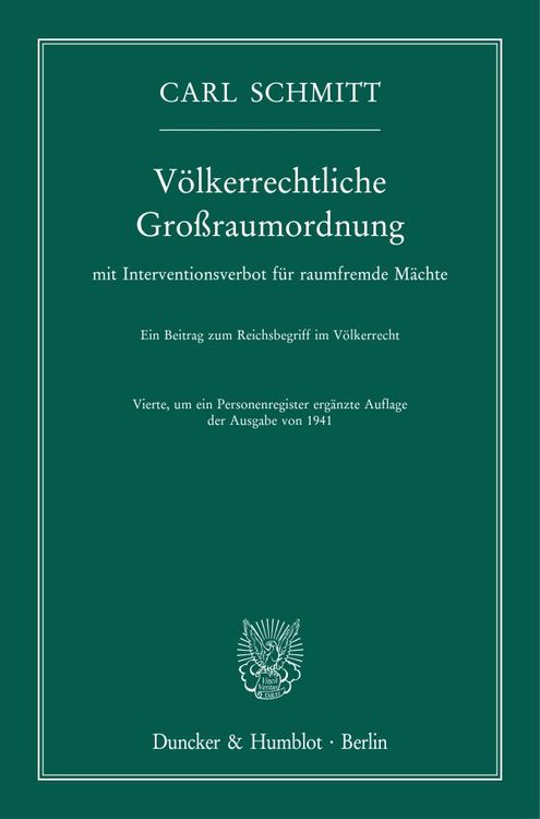 Produktbild: V&ouml;lkerrechtliche Gro&szlig;raumordnung