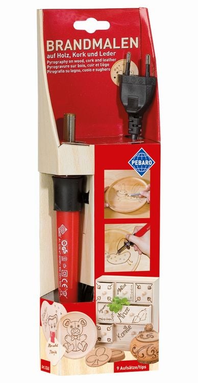 Produktbild: Brandmalkolben mit 9 Aufs&auml;tzen Euro Stecker 230V/30W