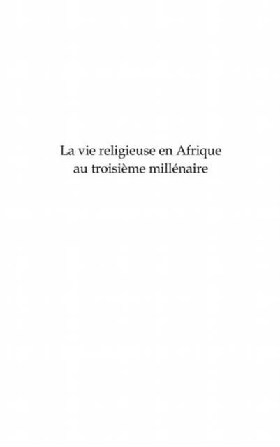 Produktbild: La vie religieuse en afrique au troisiEme millenaire