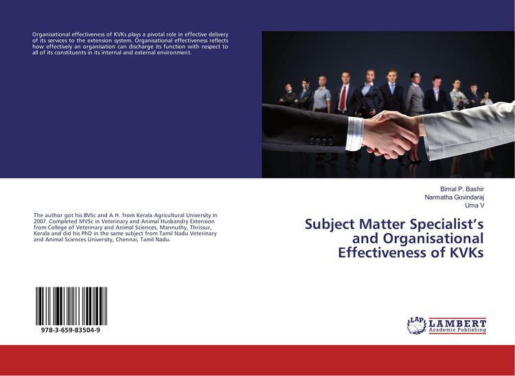 Produktbild: Subject Matter Specialist's and Organisational Effectiveness of KVKs