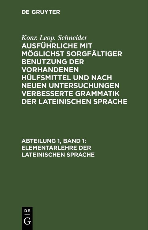Produktbild: Elementarlehre der lateinischen Sprache