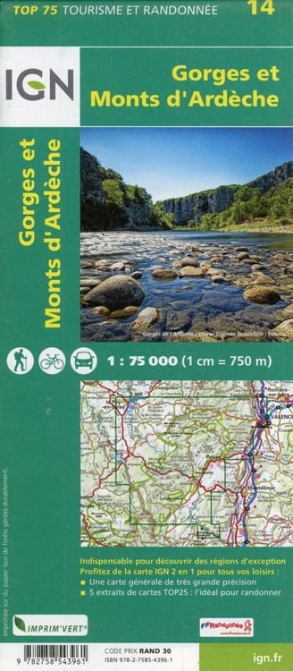 Produktbild: Monts d'Ard&egrave;che 1:75 000