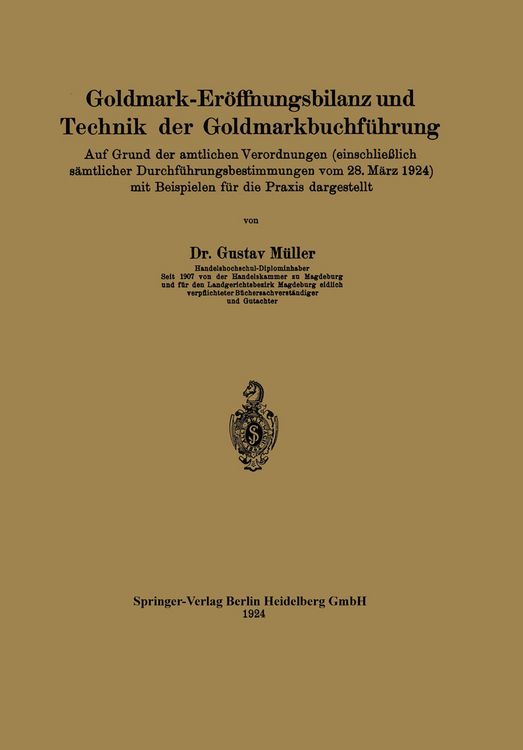 Produktbild: Goldmark-Er&ouml;ffnungsbilanz und Technik der Goldmarkbuchf&uuml;hrung