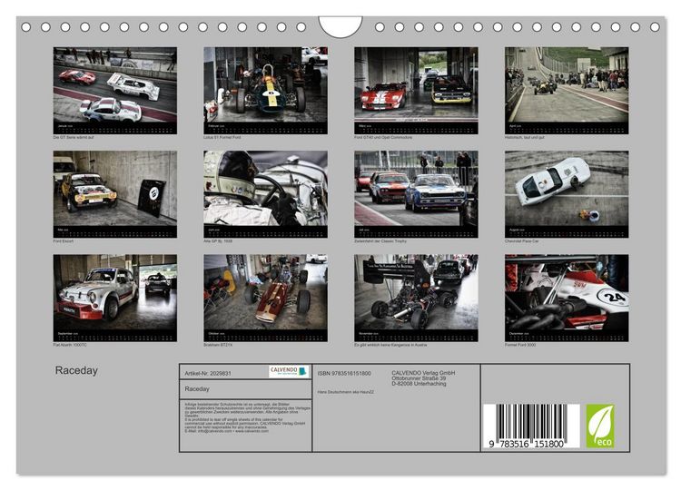 Produktbild: Raceday (Wandkalender 2026 DIN A4 quer), CALVENDO Monatskalender