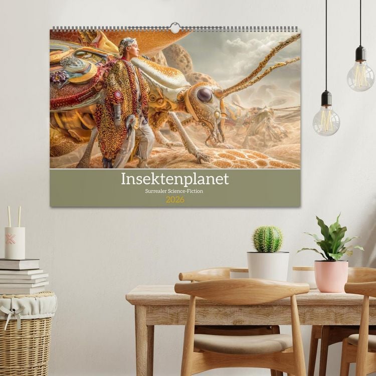 Produktbild: Insektenplanet - Surrealer Science-Fiction (Wandkalender 2026 DIN A2 quer), CALVENDO Monatskalender