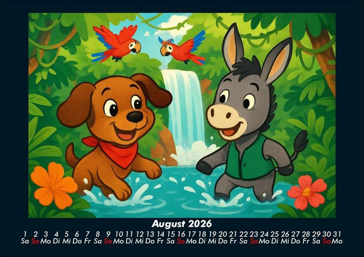 Produktbild: Wuff & Huf - Festliche Freundschaft 2026 Fotokalender DIN A5