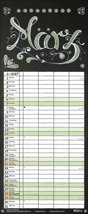 Produktbild: Tafel Timer 2027