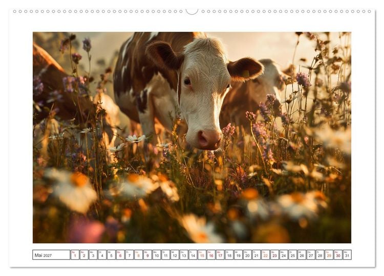 Produktbild: Die edle Kuh (hochwertiger Premium Wandkalender 2027 DIN A2 quer), Kunstdruck in Hochglanz
