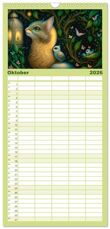 Produktbild: Familienplaner 2026 - M&auml;rchenhafte Wesen - Im Land der Fabeltiere mit 5 Spalten (Wandkalender, 21 x 45 cm) CALVENDO