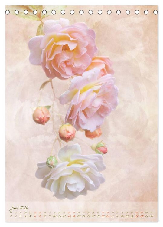 Produktbild: Vintage Flowers (Tischkalender 2026 DIN A5 hoch), CALVENDO Monatskalender
