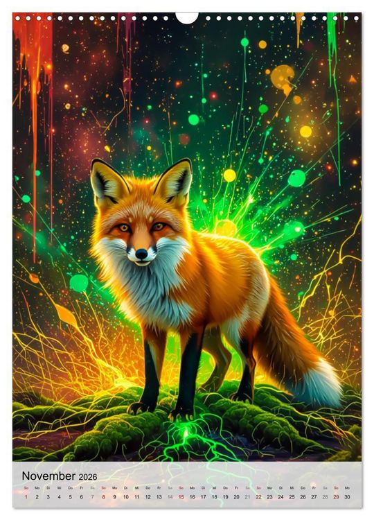 Produktbild: Neon Wildlife (Wandkalender 2026 DIN A3 hoch), CALVENDO Monatskalender