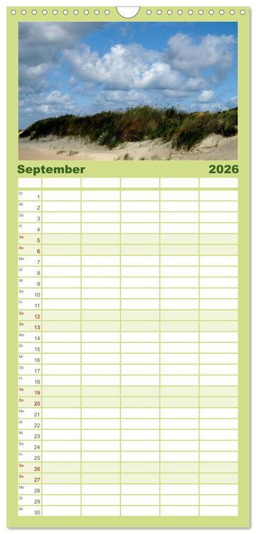 Produktbild: Familienplaner 2026 - T&ouml;werland Juist mit 5 Spalten (Wandkalender, 21 x 45 cm) CALVENDO