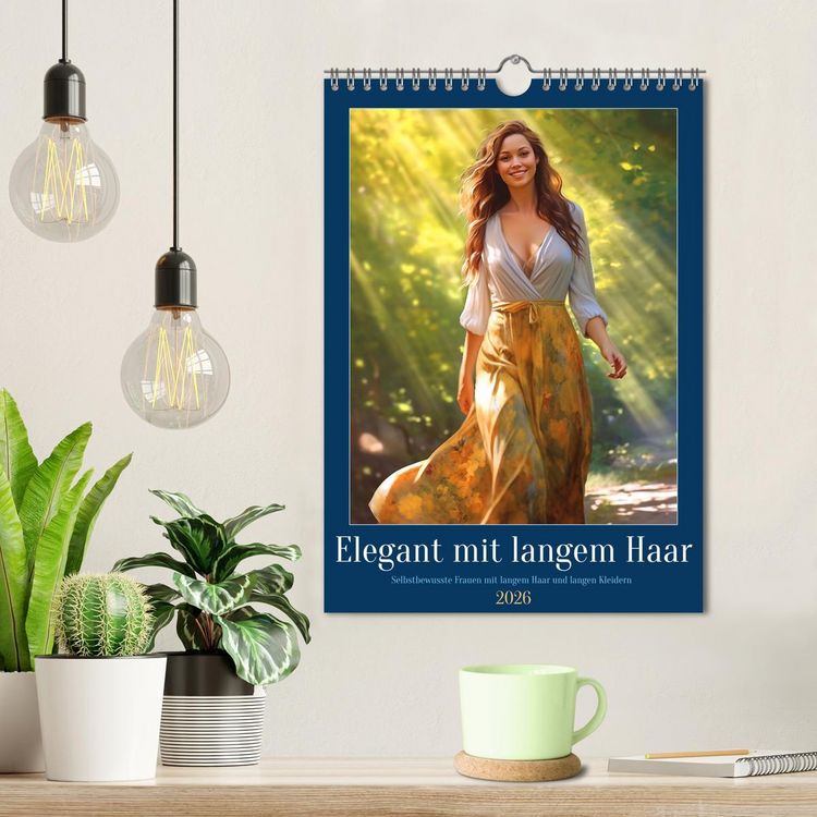 Produktbild: Elegant mit langem Haar (Wandkalender 2026 DIN A4 hoch), CALVENDO Monatskalender