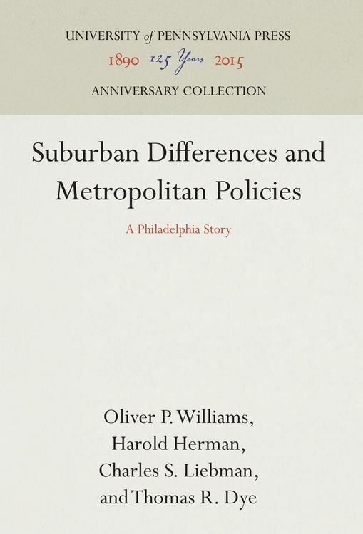 Produktbild: Suburban Differences and Metropolitan Policies