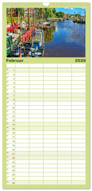 Produktbild: Familienplaner 2026 - Reise an die Nordsee - Carolinensiel mit 5 Spalten (Wandkalender, 21 x 45 cm) CALVENDO