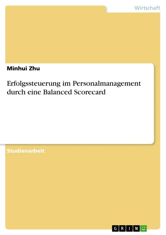 Produktbild: Erfolgssteuerung im Personalmanagement durch eine Balanced Scorecard
