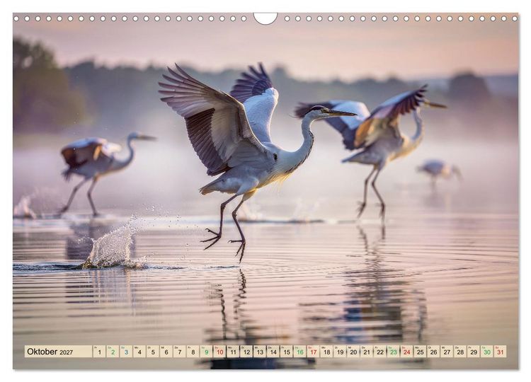 Produktbild: Silberreiher - pure Eleganz (Wandkalender 2027 DIN A3 quer), CALVENDO Monatskalender